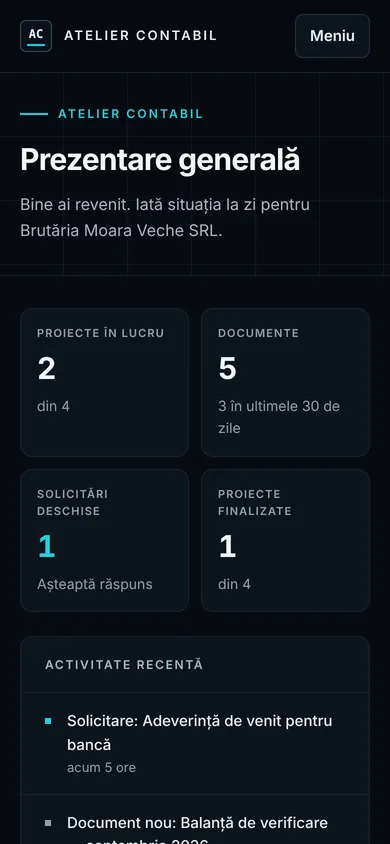 Portal clienți pe telefon